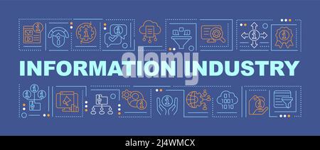 Information sector word concepts dark blue banner Stock Vector
