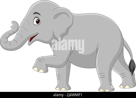 Cartoon elephant isolated on white background Stock Vector