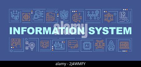 Data processing system word concepts dark blue banner Stock Vector