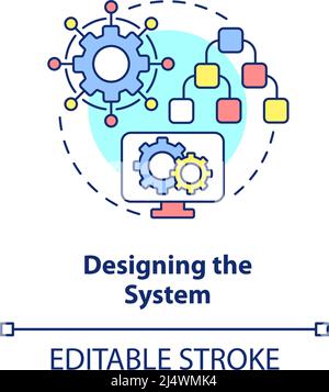 Designing system concept icon Stock Vector