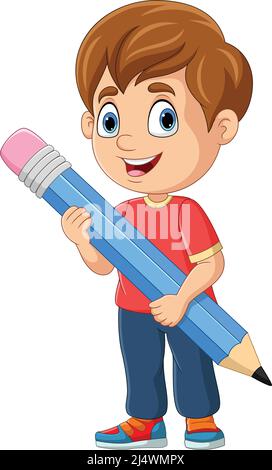 kid with pencil clipart