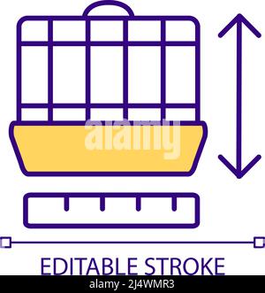 Choosing right cage size RGB color icon Stock Vector
