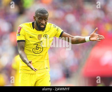 London, UK. 17th Apr, 2022. 17 April 2022 - Chelsea v Crystal Palace - Emirates FA Cup - Semi Final - Wembley Stadium Antonio Rudiger during the FA Cup Semi-Final against Crystal Palace. Picture Credit : Credit: Mark Pain/Alamy Live News Stock Photo