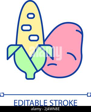 Starchy vegetables RGB color icon Stock Vector