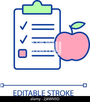 Healthy diet plan RGB color icon Stock Vector