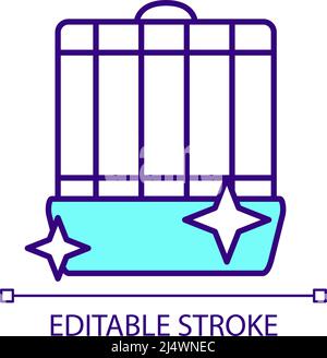 Cleaning rodent cage RGB color icon Stock Vector