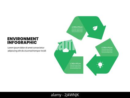 Environment Infographic With Recycle Symbol. Vector Illustration Stock Vector