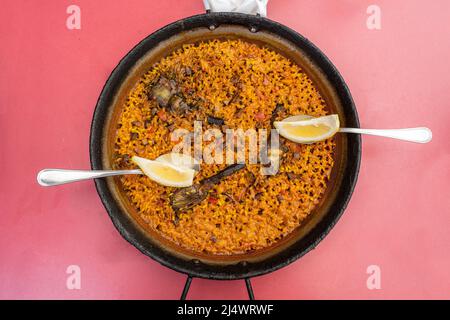 Vegetable paella valenciana, Valencia, Valencian Community, Spain Stock Photo