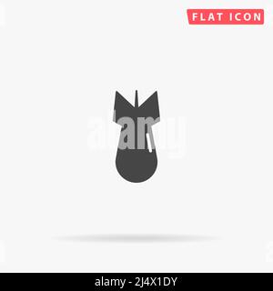 Atomic bomb flat vector icon. Hand drawn style design illustrations. Stock Vector