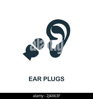 Ear Plugs icon. Monochrome simple Ear Plugs icon for templates, web design and infographics Stock Vector