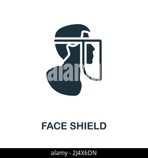 Face Shield icon. Monochrome simple Face Shield icon for templates, web design and infographics Stock Vector