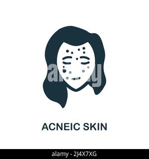 Acneic Skin icon. Simple element from skin care collection. Creative Acneic Skin icon for web design, templates, infographics and more Stock Vector