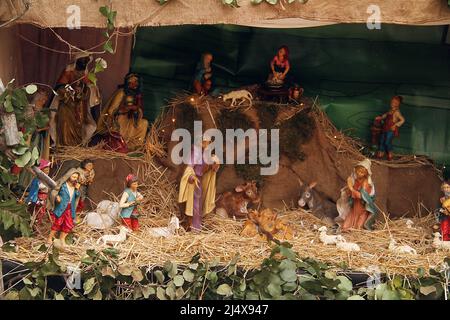 A Christmas Nativity scene in Italy Stock Photo