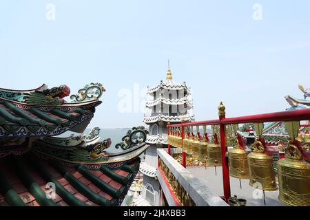 Chonburi, Thailand - April 8, 2022: The Chinese temple at Khao Sam Muk in Chonburi Province, Thailand. It is the beautiful sightseeing for many touris Stock Photo