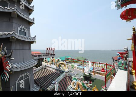 Chonburi, Thailand - April 8, 2022: The Chinese temple at Khao Sam Muk in Chonburi Province, Thailand. It is the beautiful sightseeing for many touris Stock Photo