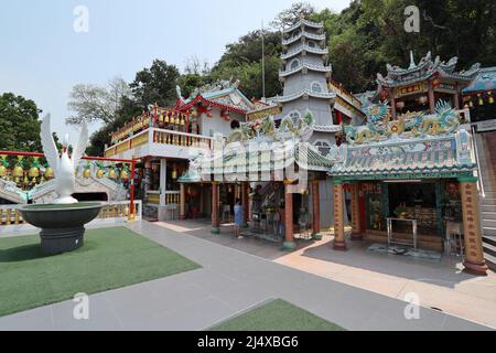 Chonburi, Thailand - April 8, 2022: The Chinese temple at Khao Sam Muk in Chonburi Province, Thailand. It is the beautiful sightseeing for many touris Stock Photo