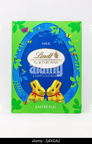 Lindt Gold Bunny Easter Egg Milk Chocolate Stock Photo