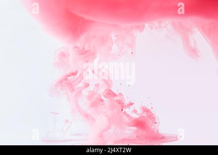 background. clouds of pink smoke on a white background Stock Photo