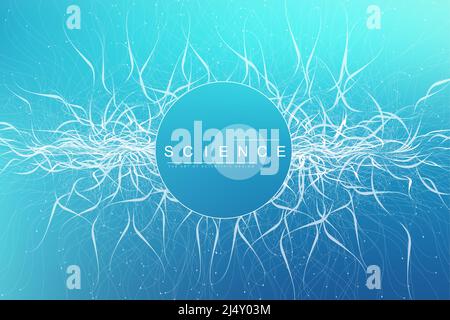 Big genomic data visualization vector illustration. Genome sequence map. Dna test infographic template. Stock Vector