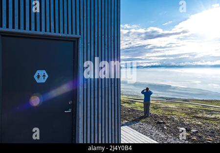remote public toilet in the east of Iceland Stock Photo