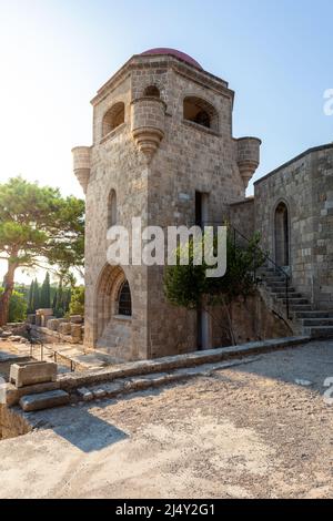 The territory of Filerimos Monastery on the island of Rhodes in Greece Stock Photo
