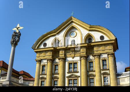 Ursuline Holy Trinity church on Congress square in Ljubljana, Slovenia Stock Photo