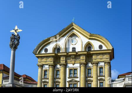 Ursuline Holy Trinity church on Congress square in Ljubljana, Slovenia Stock Photo