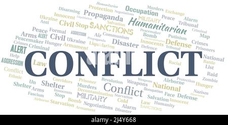 Conflict word cloud concept. Vector illustration Stock Vector Image ...