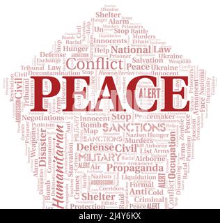 Peace word cloud. Vector made with text only. Stock Vector
