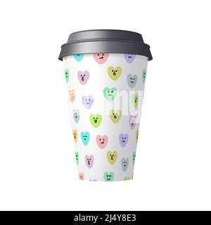 Vector coffee cup in mesh gradient style. Editable color Stock Vector