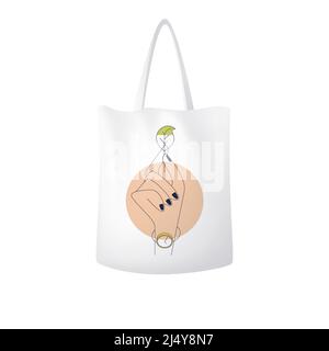 Vector bag in mesh gradient style. Editable color Stock Vector