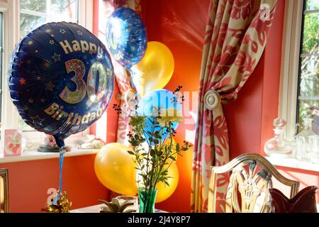 30th birthday balloons. Stock Photo