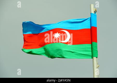 national flag, Atashgah Zoroastrian Fire Temple, Baku, Bakı, Absheron ...