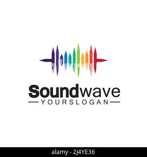 Sound wave logo and symbol vector Stock Vector
