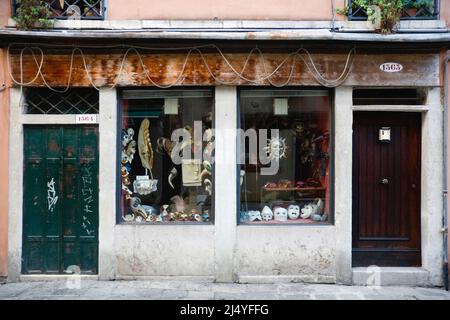 Mask Shop Exterior, Venice, Italy Stock Photo