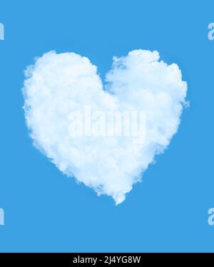 Heart shaped cloud against blue sky Stock Photo