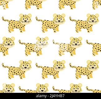 Seamless pattern in leopards. Vector illustration in a flat style. Eps 10 Stock Vector