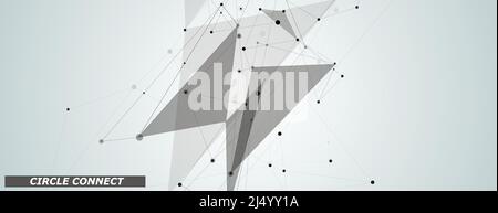 Line art technology connect background for web background design. Abstract geometric social media element Stock Vector