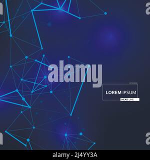 Connect lines in modern style. Communication symbol background. Vector abstract design. Decorative connect. Plexus geometric effect Stock Vector