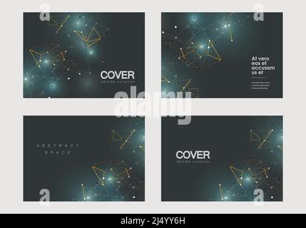 Banner promotion brochure cover with connect dots and lines. Vector design template. Poster design Stock Vector