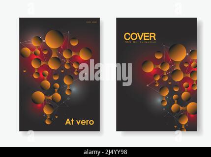 Vector collection for concept design. Connect circles background design. Abstract circle geometric shape Stock Vector