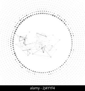 Communication network. 3d social network template. Global network connection. Abstract tech background. Vector abstract template Stock Vector