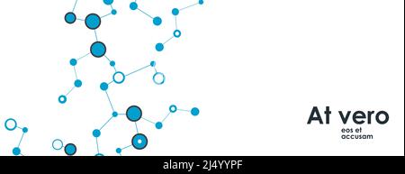 Abstract banner with connect dots for computer wallpaper design. Decorative symbol. Line drawing. Outline symbol. Technology background. Stock Vector