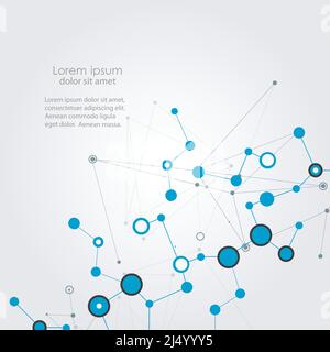 Circle network connect on white background. Internet technology. Line vector. Web design Stock Vector