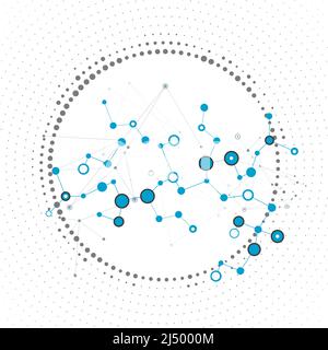 Presentation template with connect dots and lines. Digital science technology concept. Business template. Social media network concept Stock Vector