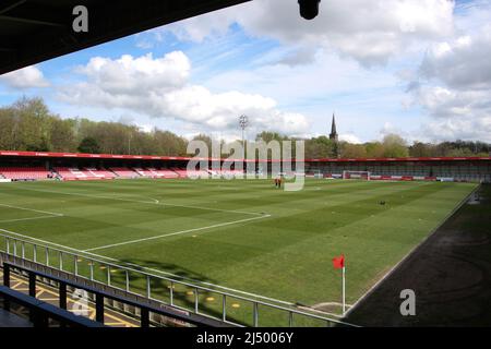 SALFORD, UK. APR 18TH A General view of the Peninsula Stadium during the Sky Bet League 2 match between Salford City and Barrow at Moor Lane, Salford on Monday 18th April 2022. (Credit: Michael Driver | MI News) Credit: MI News & Sport /Alamy Live News Stock Photo