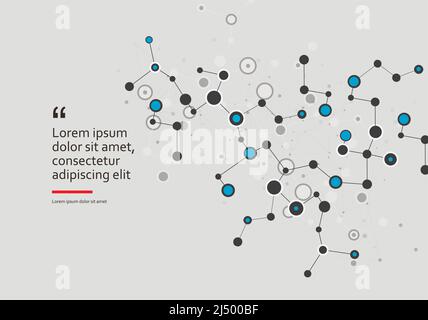 Network connection structure on white background. Data science concept. Internet technology. Vector data Stock Vector