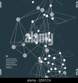Molecules dark background in abstract style Stock Vector