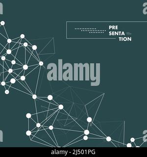 Molecules dark background in abstract style Stock Vector