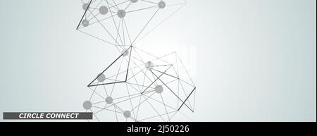 Chain polygon connections in abstract style. Communication vector design Stock Vector